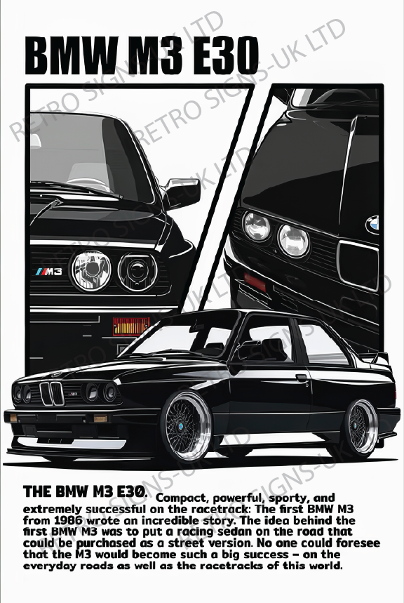 M3 E30 WHITE AND BLACK