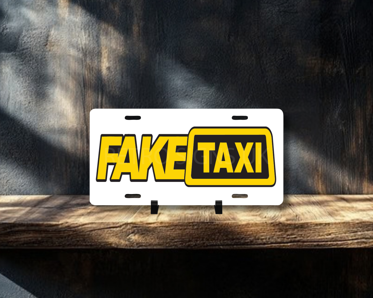Fake Taxi Licence Plate Style Sign | Premium Aluminium Display Sign