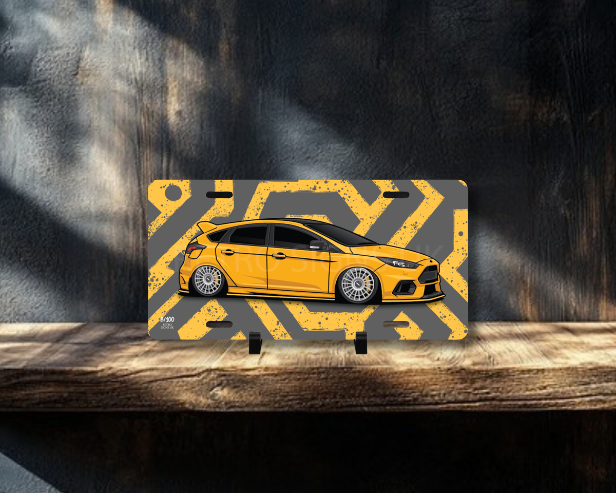 Orange Focus RS Licence Plate Wall Art | Premium Aluminium Car Sign