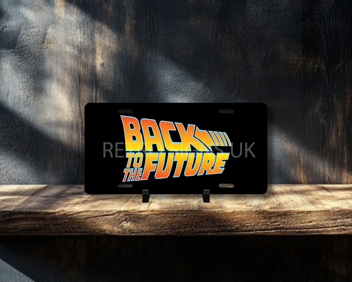 Back to the Future Licence Plate Style Sign | Premium Aluminium Display Sign