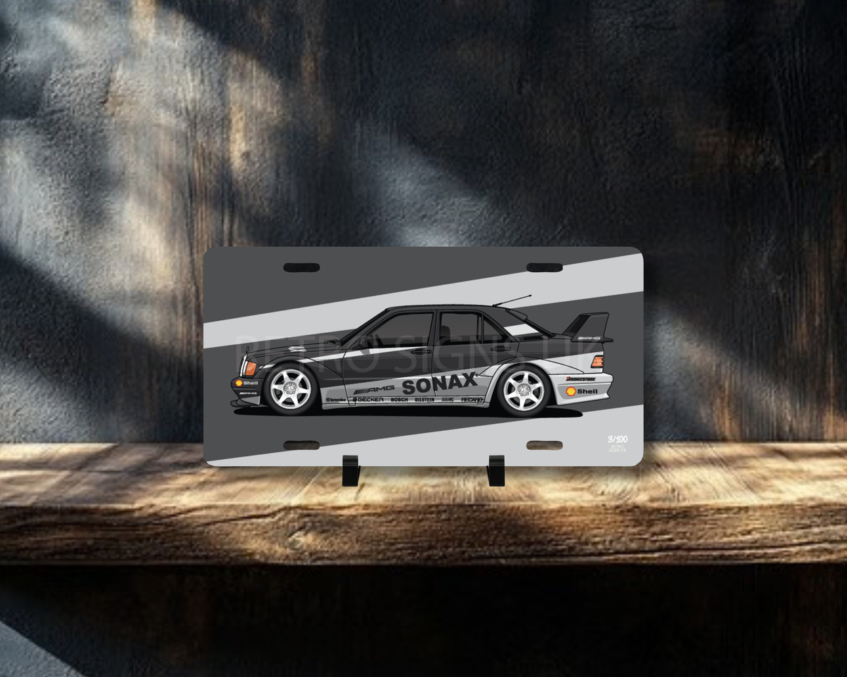 190E 2.5-16 Evolution II Licence Plate Wall Art | Premium Aluminium Car Sign