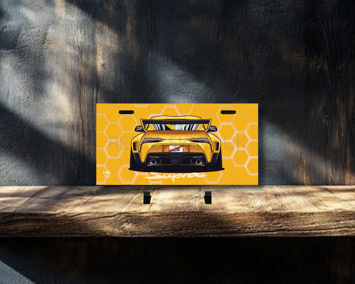 Yellow Supra Mk5 Licence Plate Wall Art | Premium Aluminium Car Sign (Copy)
