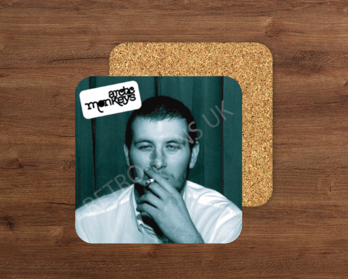 Arctic Monkeys glossy cork-backed drink coaster by Retro Signs UK