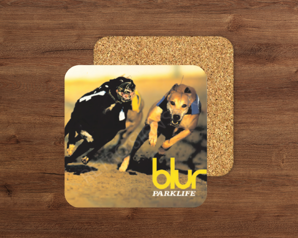 Blur glossy cork-backed square coaster
