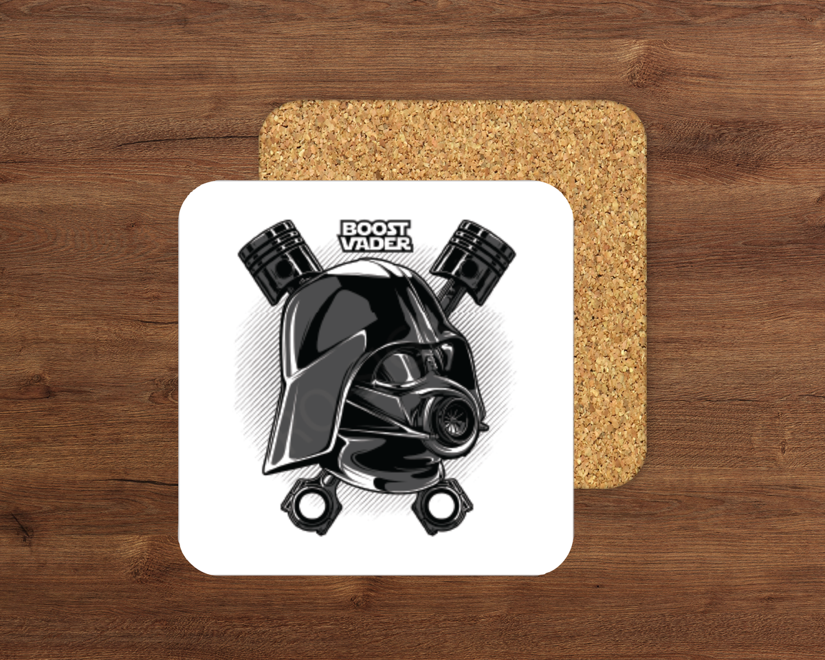 Boost Vader – Cork Backed Coaster 10x10cm