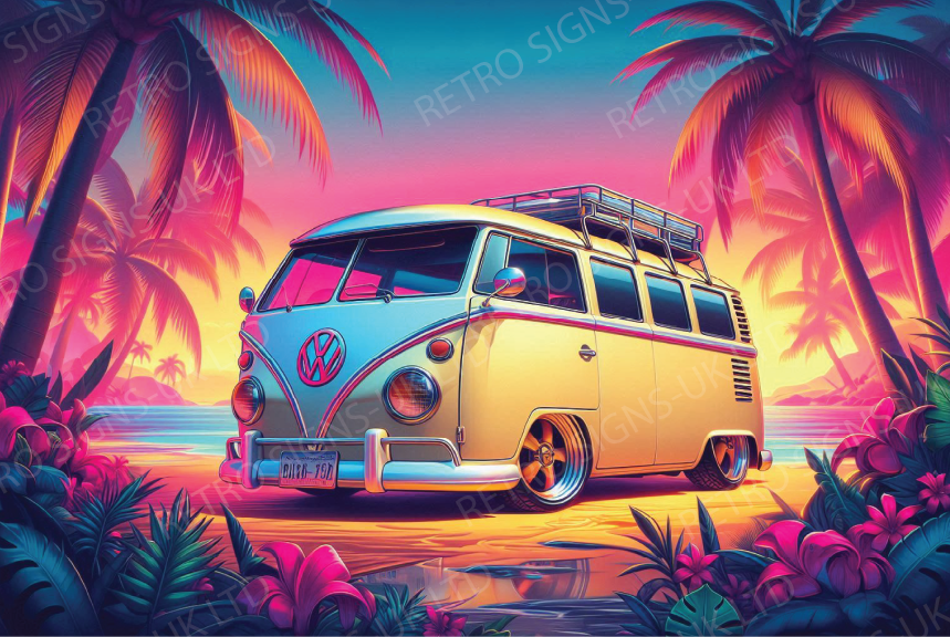 Cream Split Screen Beach Neon