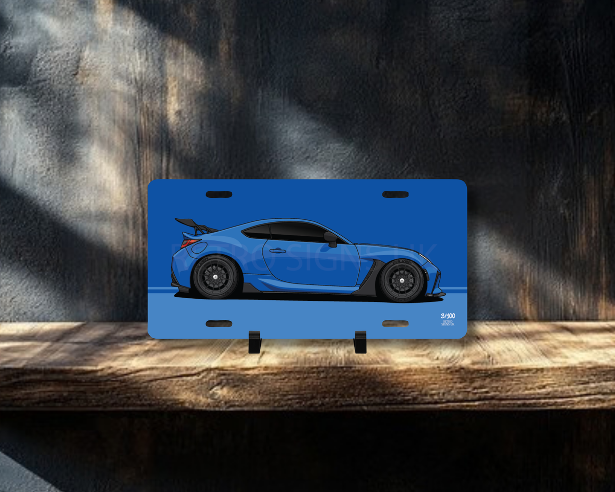 Blue GR86 Licence Plate Wall Art | Premium Aluminium Car Sign