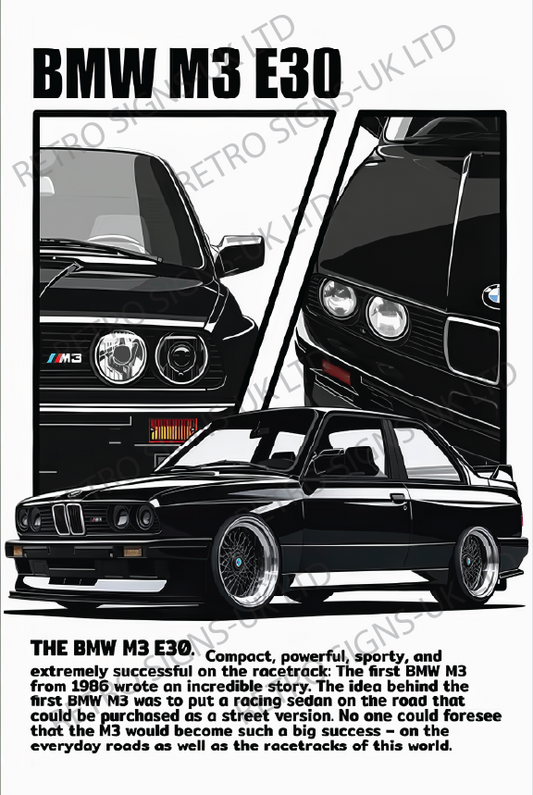 M3 E30 WHITE AND BLACK