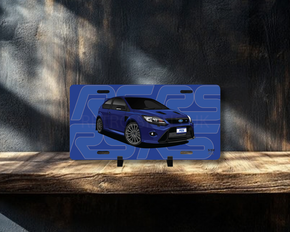 Blue Focus RS Mk2 v2 Licence Plate Wall Art | Premium Aluminium Car Sign