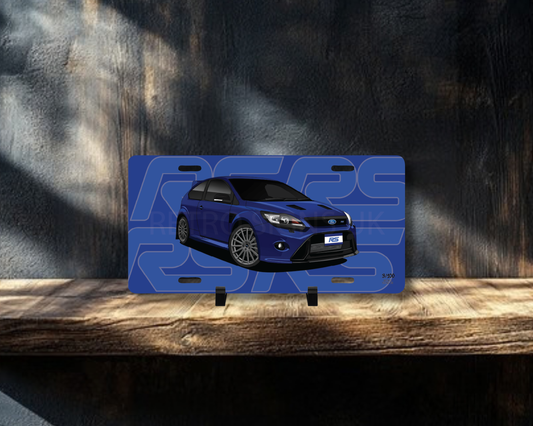 Blue Focus RS Mk2 v2 Licence Plate Wall Art | Premium Aluminium Car Sign