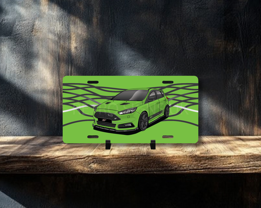 Green Focus ST Mk3 Licence Plate Wall Art | Premium Aluminium Car Sign