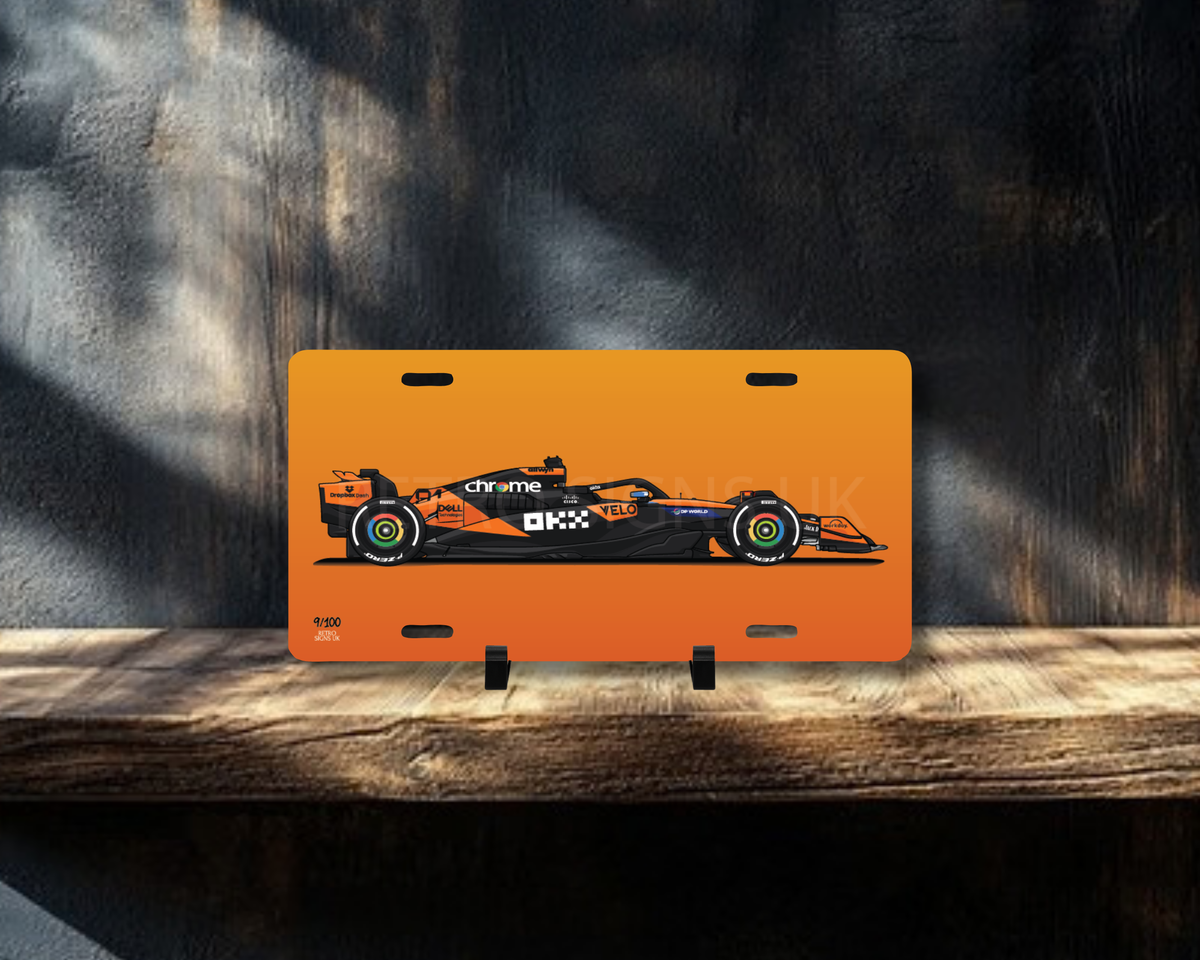 F1 Racing Car Licence Plate Wall Art | Premium Aluminium Car Sign