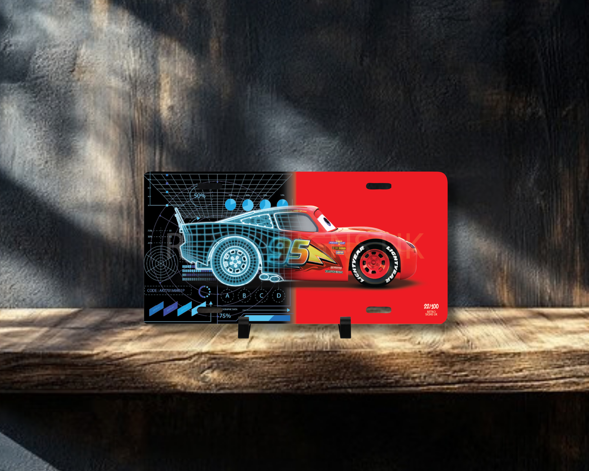 Lightning Car Licence Plate Wall Art | Premium Aluminium Car Sign