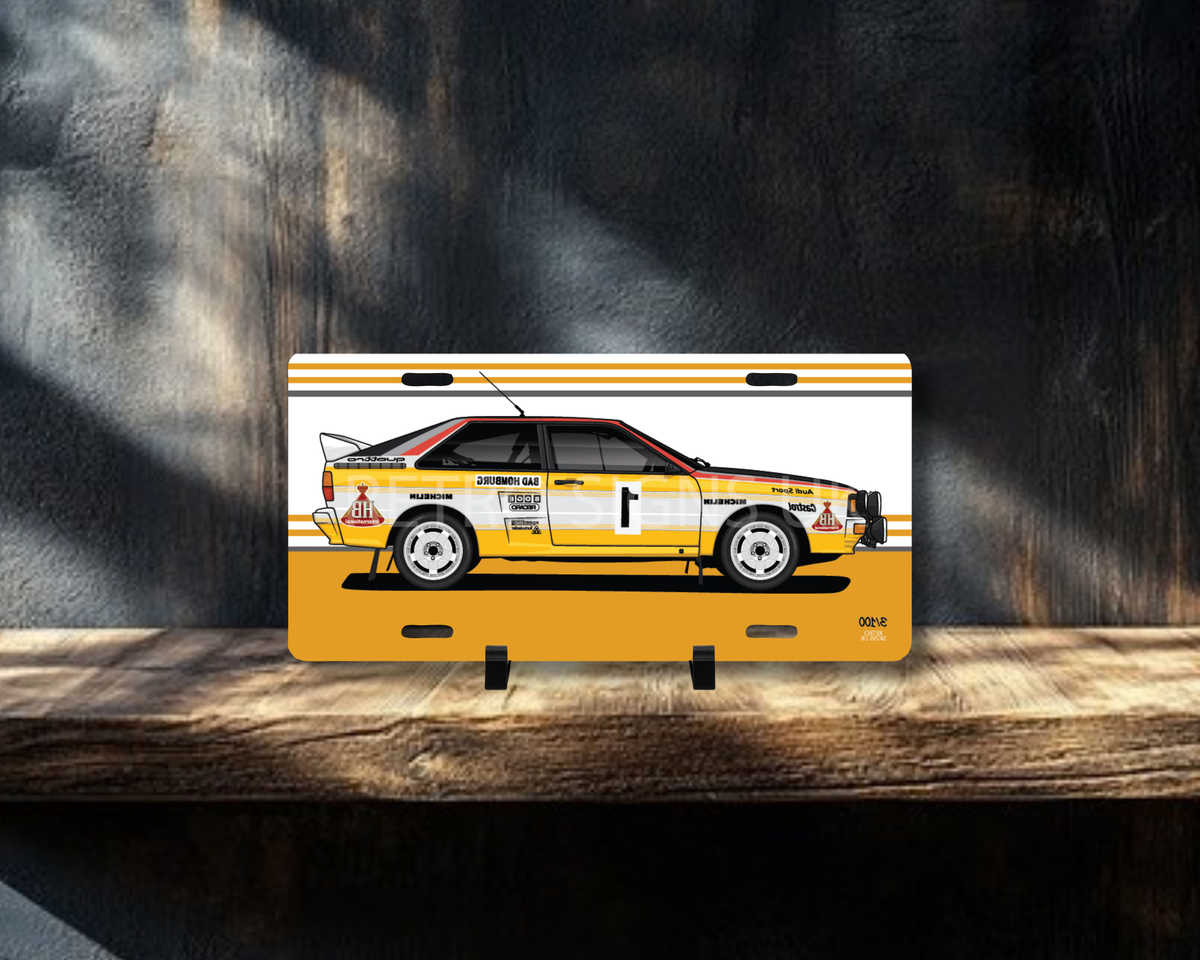 Audi Quattro A2 Group B Rally Licence Plate Wall Art | Premium Aluminium Car Sign