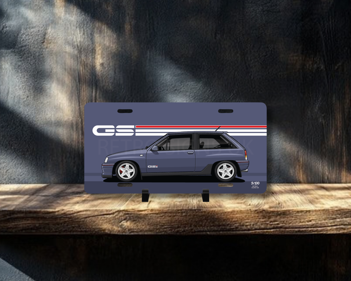 Navy Nova GSi Licence Plate Wall Art | Premium Aluminium Car Sign