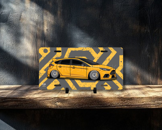 Orange Focus RS Licence Plate Wall Art | Premium Aluminium Car Sign