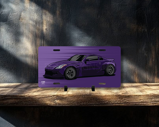 Purple 350Z Licence Plate Wall Art | Premium Aluminium Car Sign