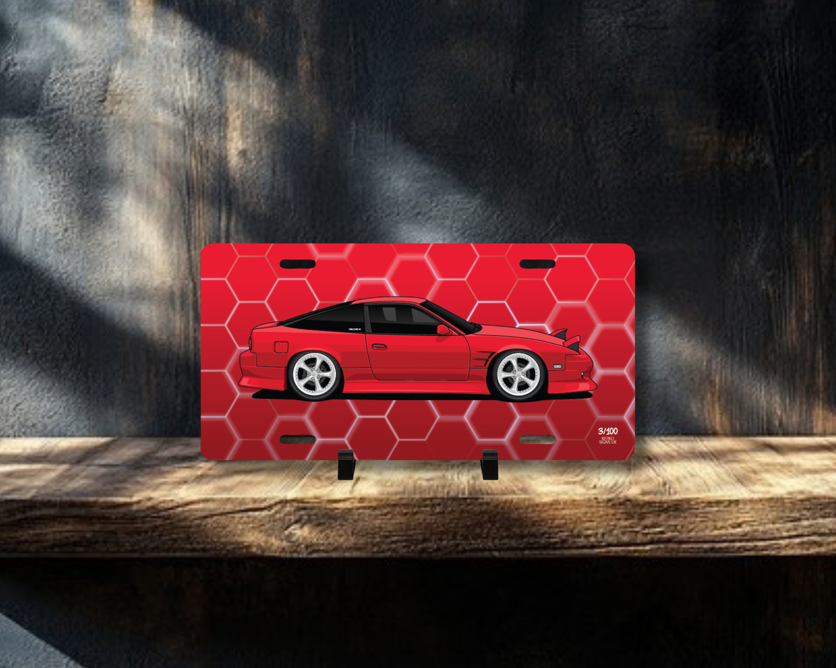 Red 180sx Licence Plate Wall Art | Premium Aluminium Car Sign