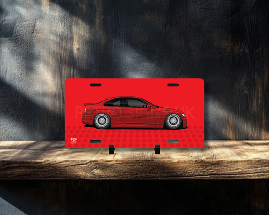 Red E46 M3 Licence Plate Wall Art | Premium Aluminium Car Sign