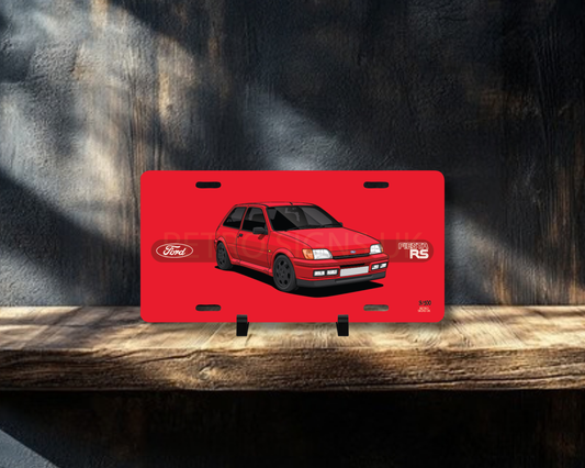 Red Fiesta RS Turbo Licence Plate Wall Art | Premium Aluminium Car Sign