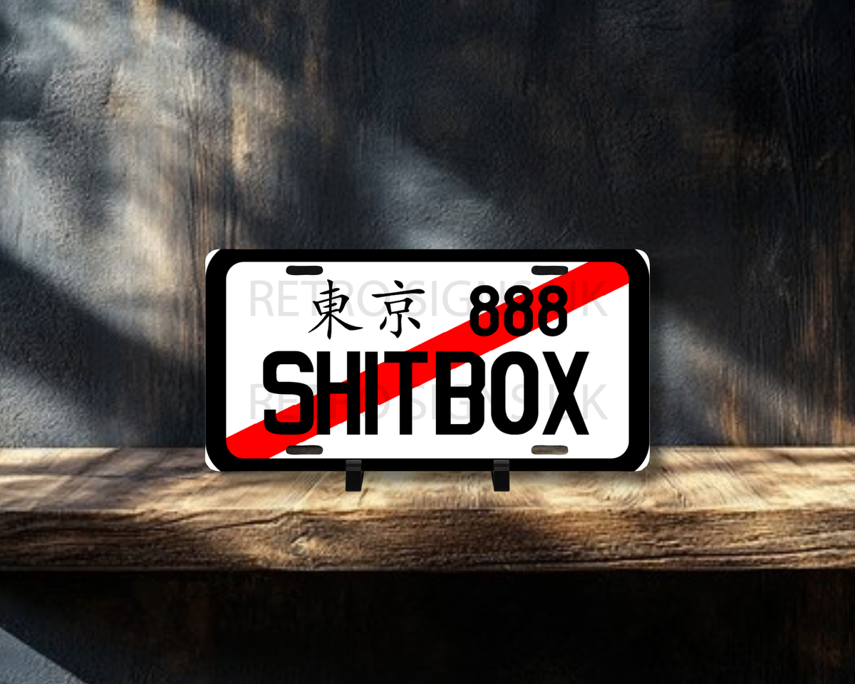 Shitbox Licence Plate Style Sign | Premium Aluminium Display Sign