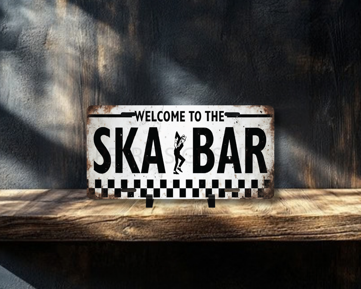 Ska Bar Licence Plate Style Sign | Premium Aluminium Display Sign