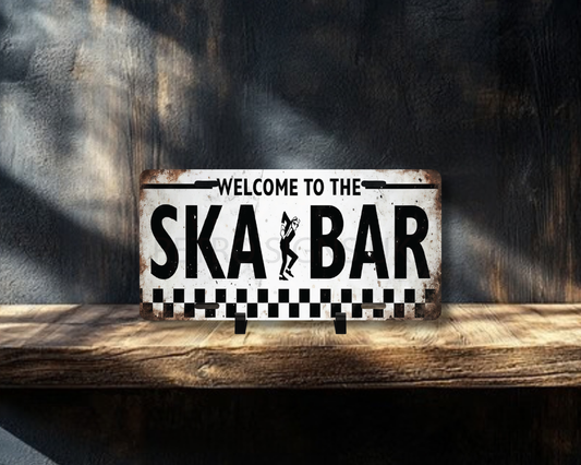 Ska Bar Licence Plate Style Sign | Premium Aluminium Display Sign