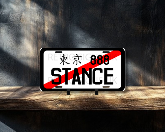 Stance Licence Plate Style Sign | Premium Aluminium Display Sign