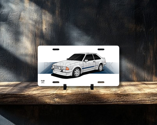 White Escort RS Turbo Licence Plate Wall Art | Premium Aluminium Car Sign