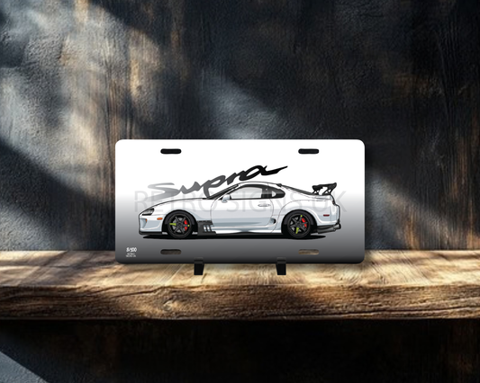 Silver Supra Mk4 Licence Plate Wall Art | Premium Aluminium Car Sign