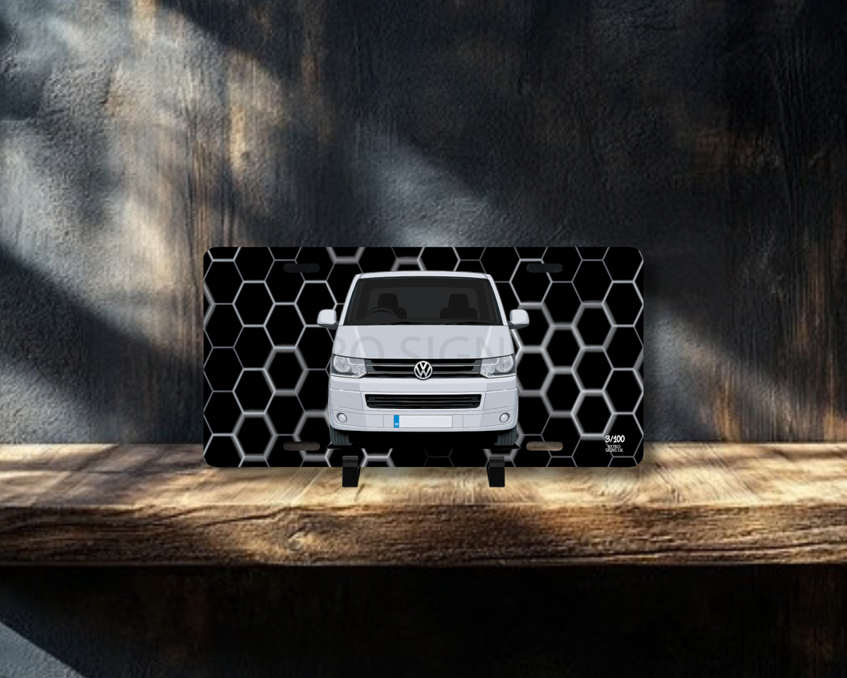 Silver Transporter T5 Licence Plate Wall Art | Premium Aluminium Car Sign