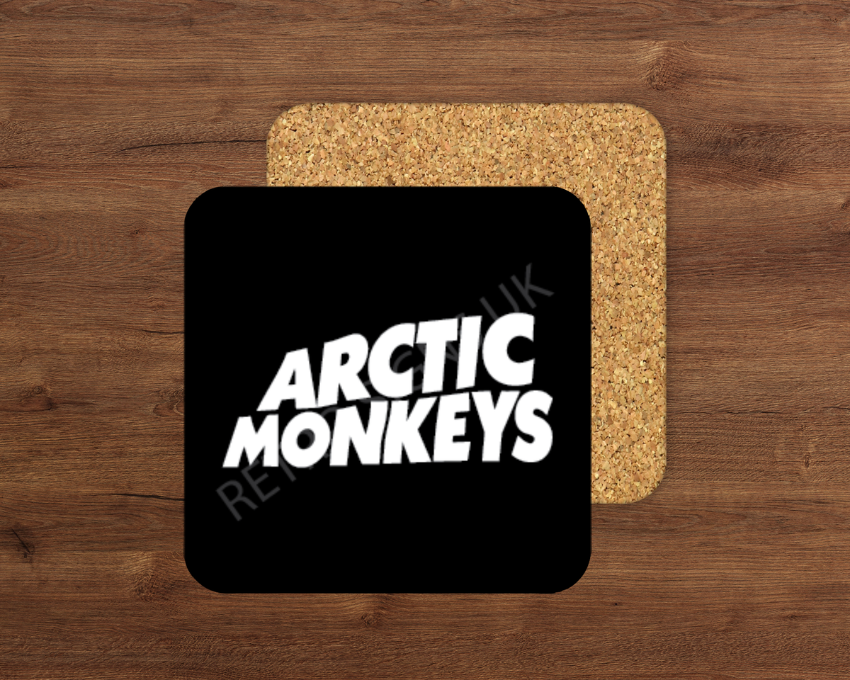 Arctic Monkeys Black glossy cork-backed square coaster