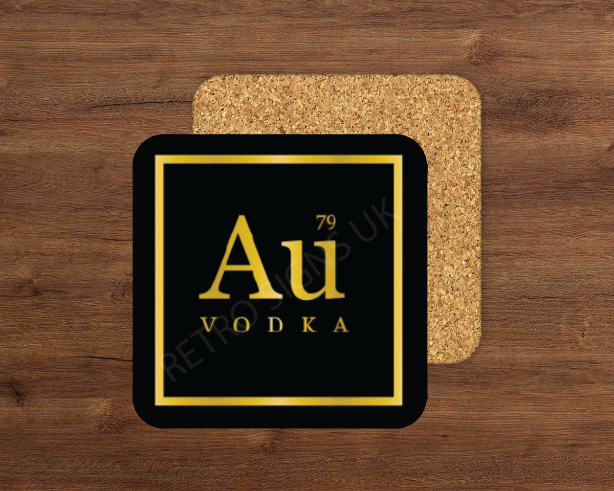 AU glossy cork-backed square coaster