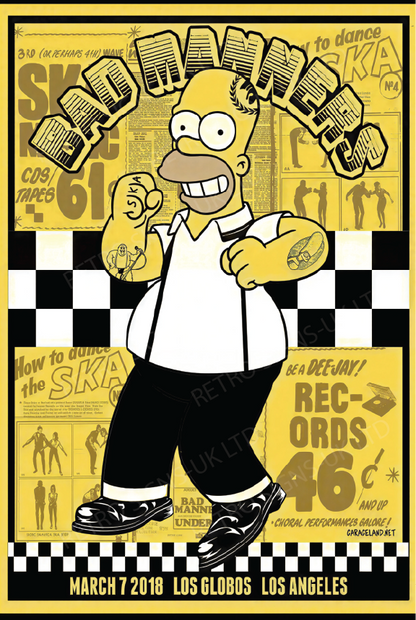 Bad Manners Homer – Aluminium Metal Wall Sign 20 x 30cm