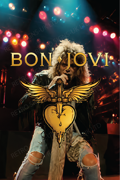 Bon Jovi Photo - Aluminium Metal Sign 20x30cm