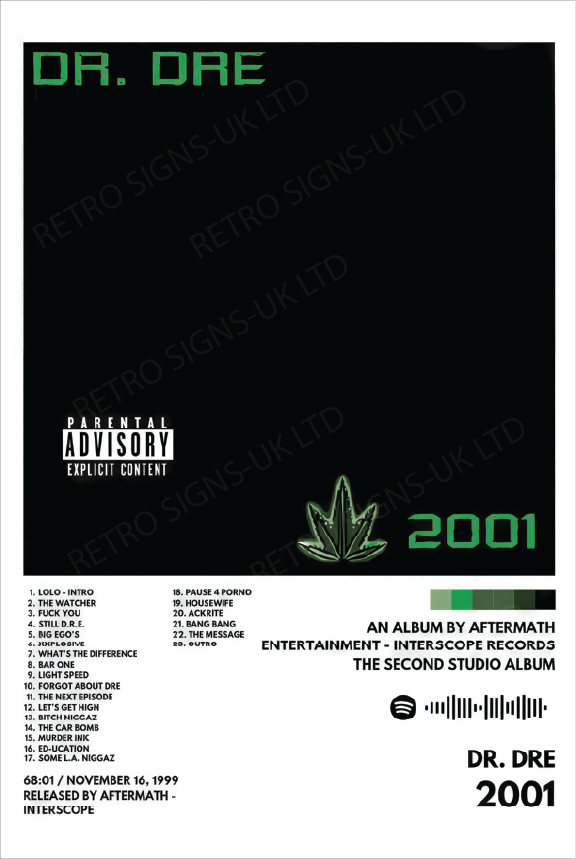Dr Dre Chronic – Aluminium Metal Wall Sign 20 x 30cm