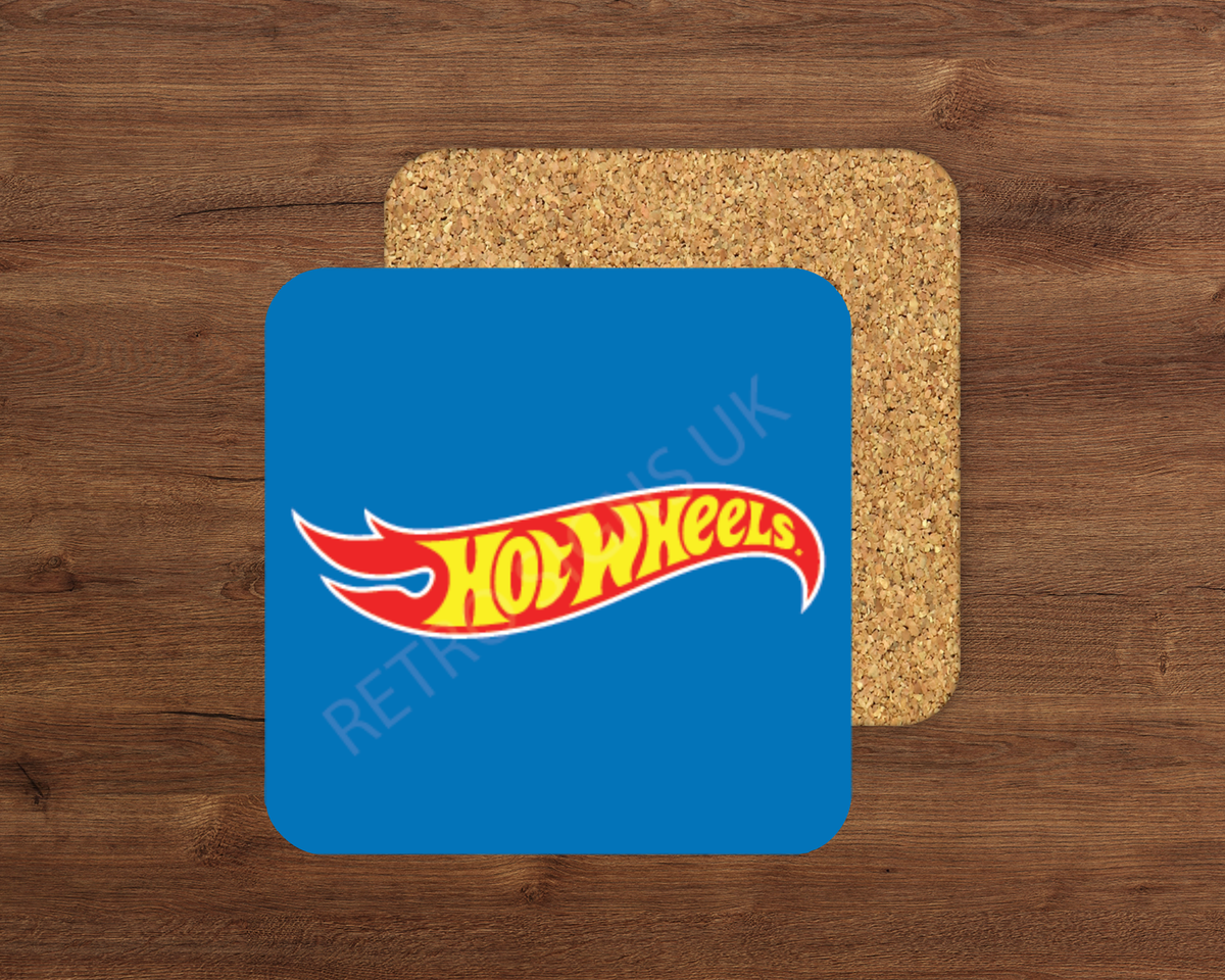 Hot Wheels glossy cork-backed square coaster