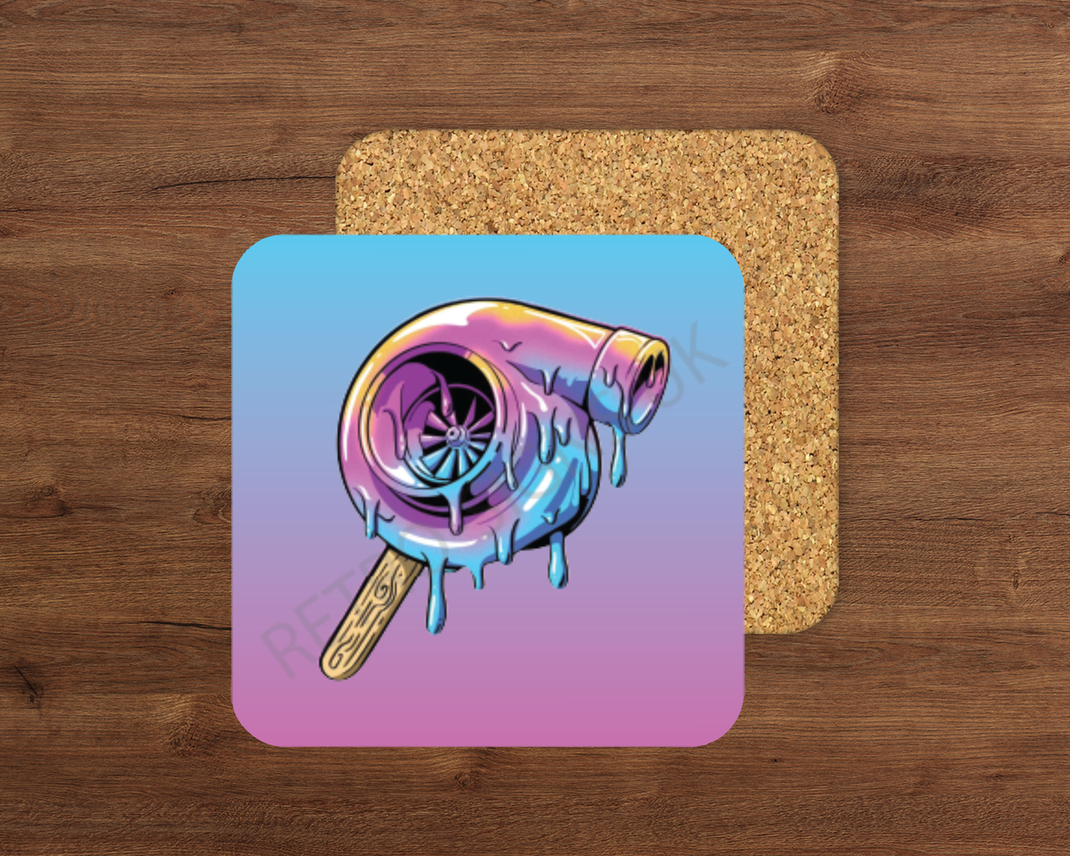 Icecream Boost – Cork Backed Coaster 10x10cm