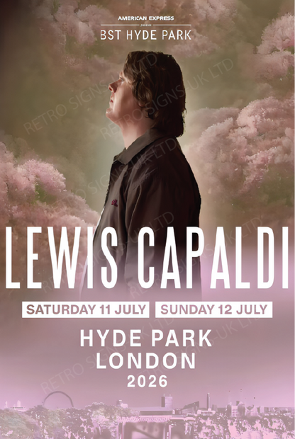 Lewis Capaldi Hyde Park - Aluminium Metal Sign 20x30cm