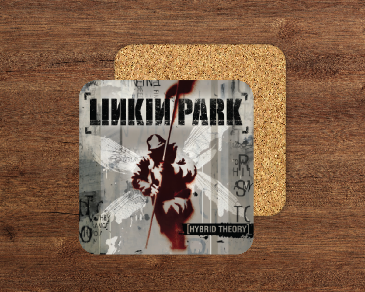 Linkin Park Hybrid Theory glossy cork-backed square coaster