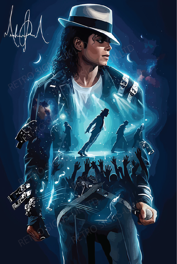 Michael Jackson Blue Lean - Aluminium Metal Sign 20x30cm