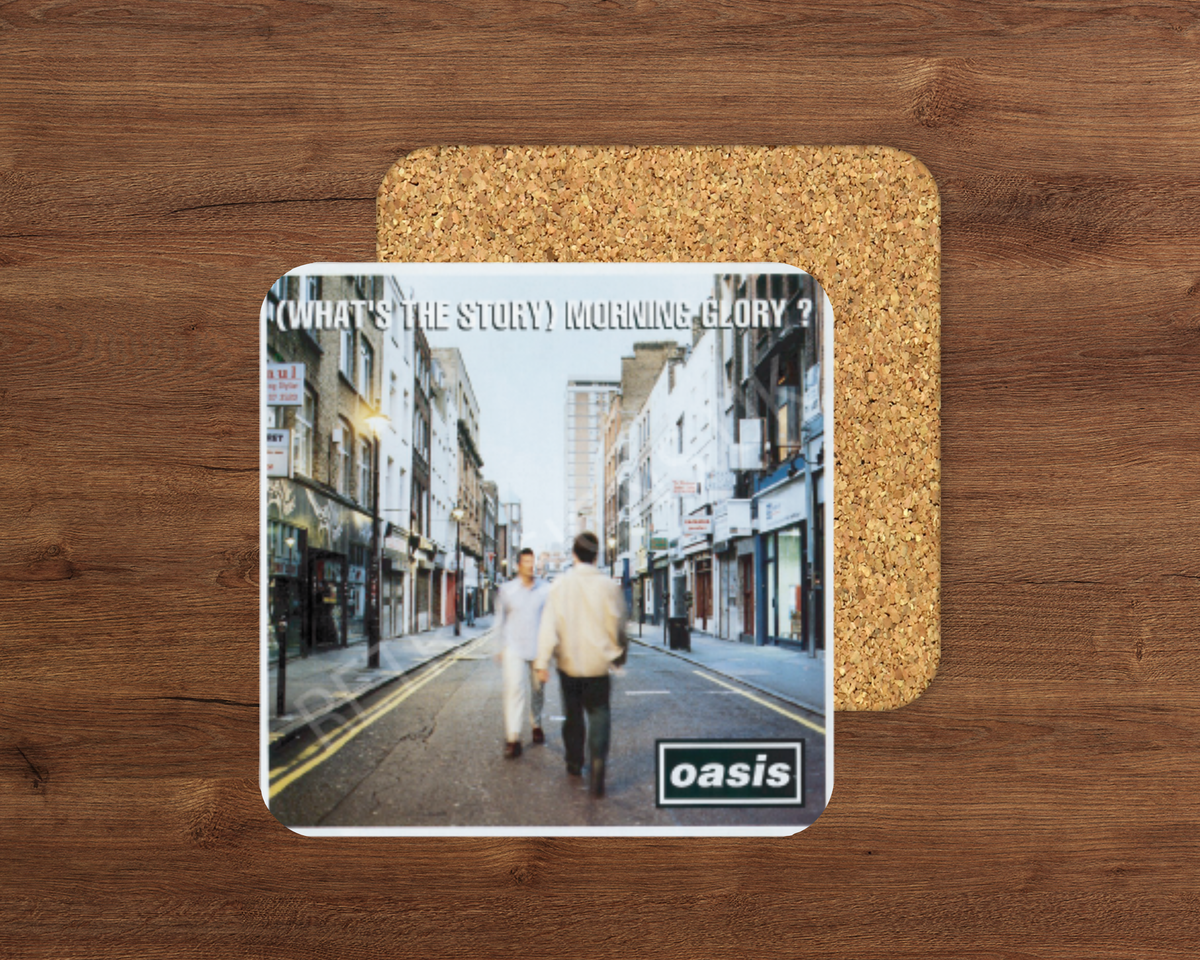 Morning Glory glossy cork-backed drink coaster by Retro Signs UK