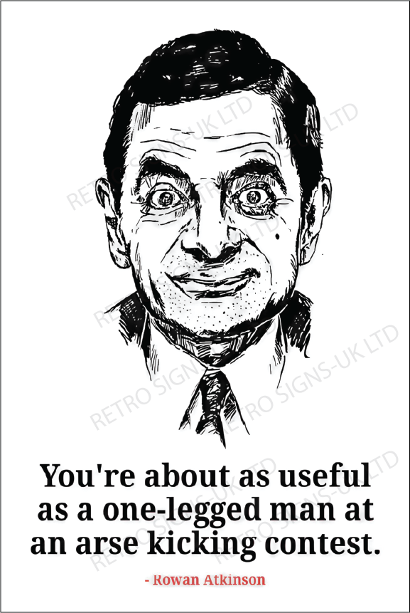 Mr Bean - Aluminium Metal Sign 20x30cm