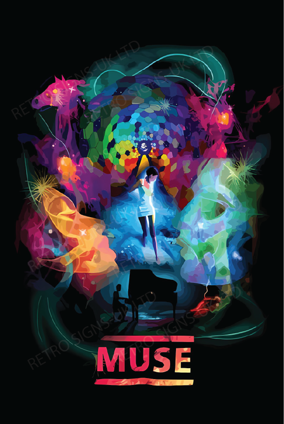 Muse Multicolour - Aluminium Metal Sign 20x30cm
