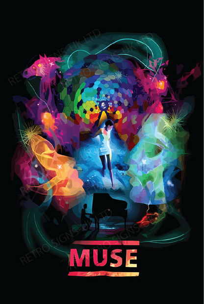 Muse Multicolour - Aluminium Metal Sign 20x30cm