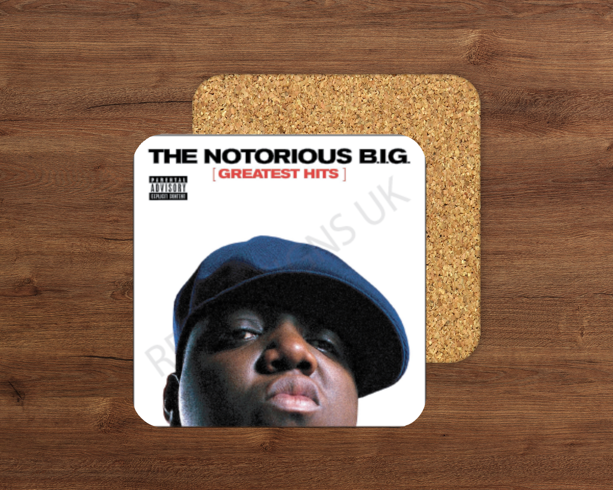 Notorious glossy cork-backed drink coaster by Retro Signs UK