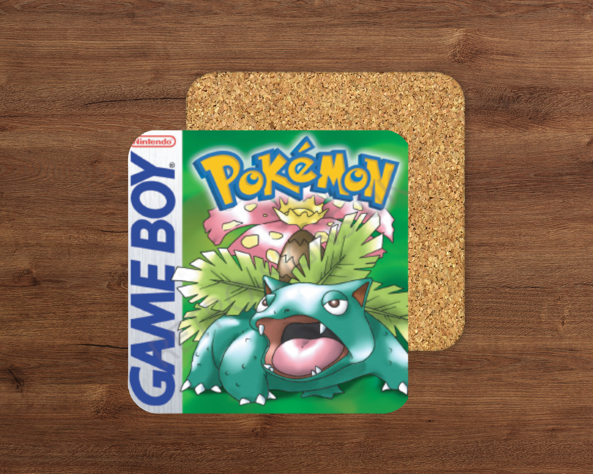 Pokemon Green glossy cork-backed drink coaster by Retro Signs UK