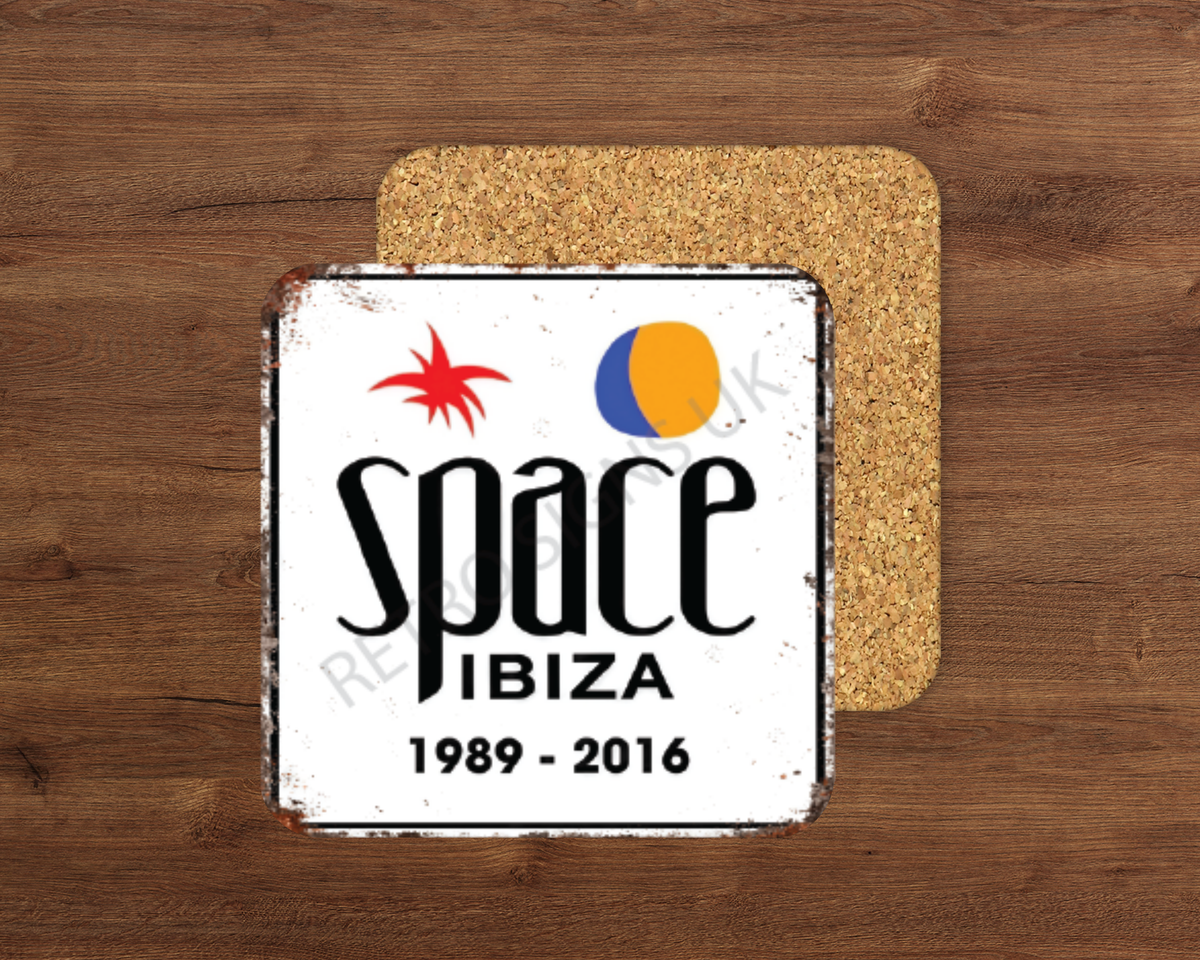 Space glossy cork-backed square coaster