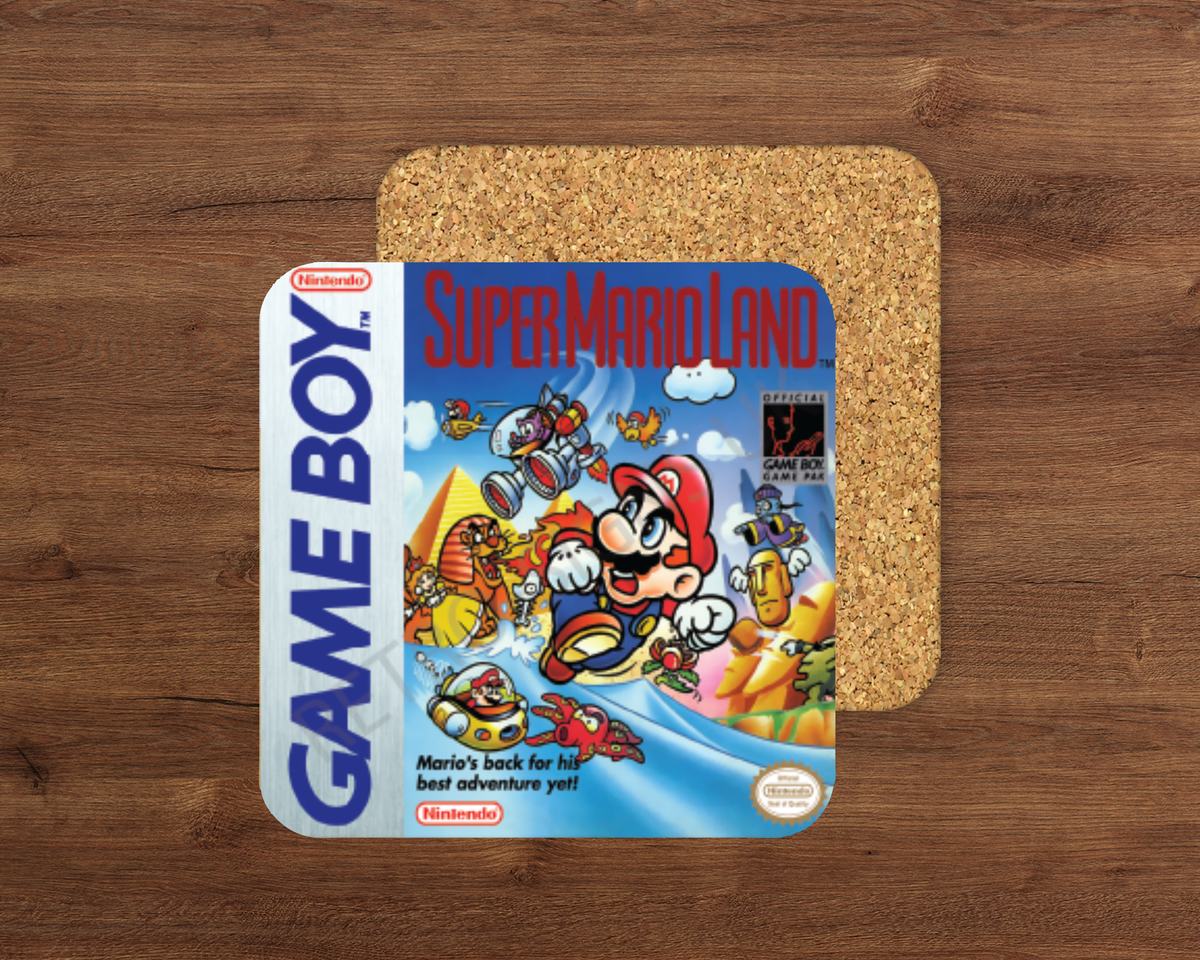 Super Mario Land glossy cork-backed drink coaster by Retro Signs UK