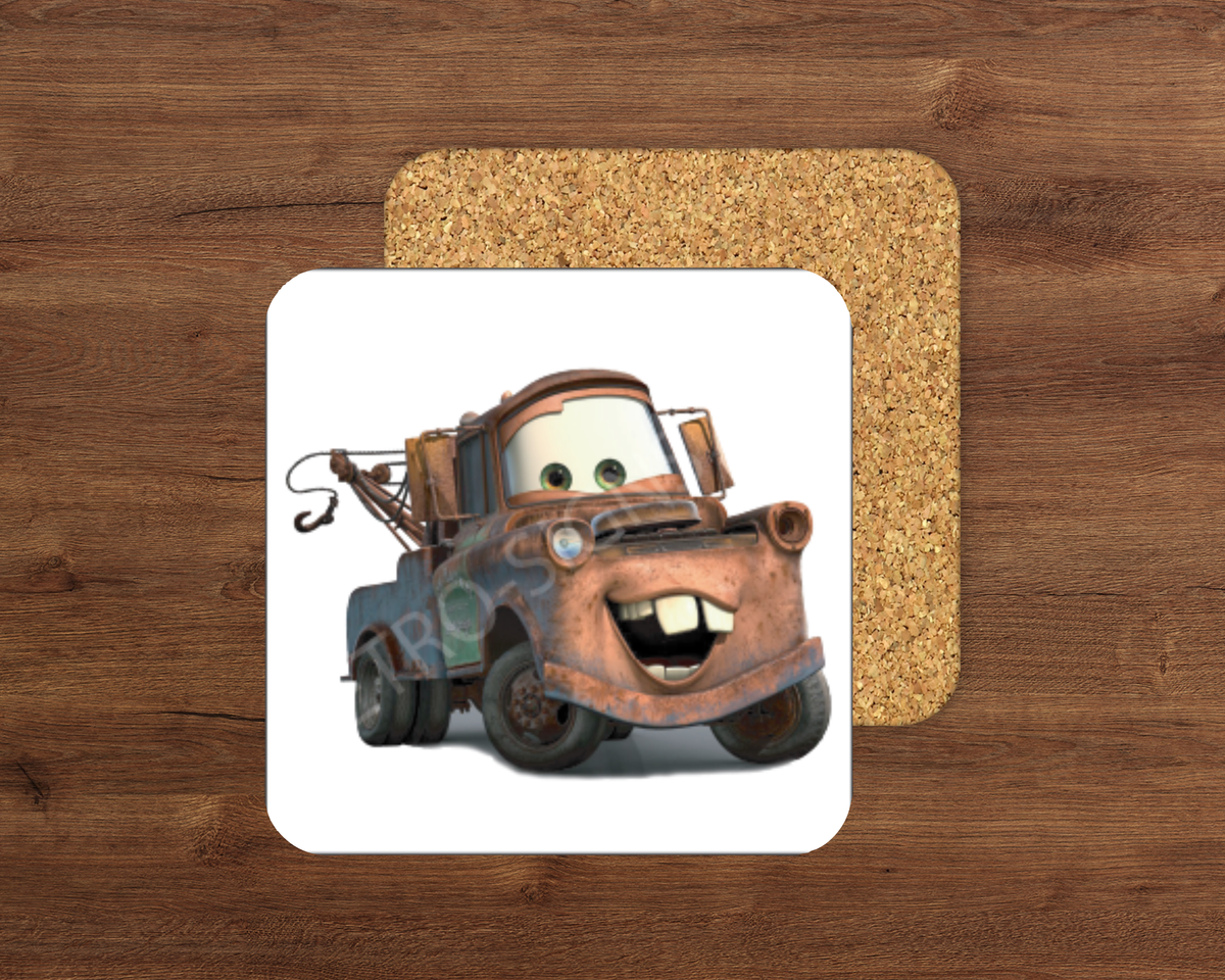 Tow Truck glossy cork-backed drink coaster by Retro Signs UK